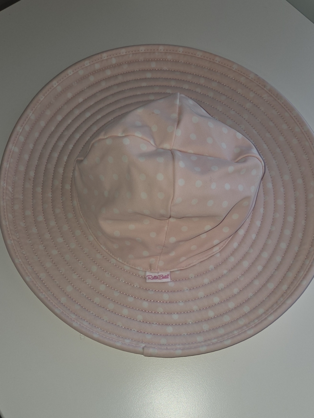 Ruffle Butts Light Pink Polka Dot Sun Hat